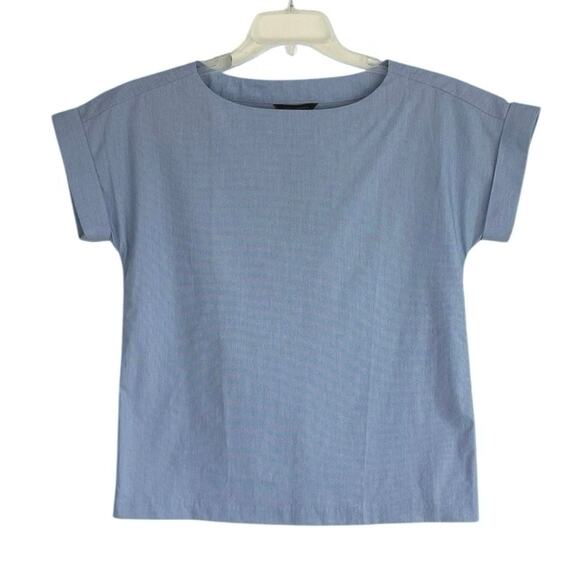 NWT Banana Republic Light Blue Short Sleeve Oversized Blouse - Picture 1 of 5